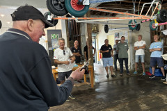 Geoff donates a trophy he won at the club in 195?