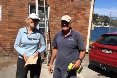 Vanessa and Graham working on the roof and cladding