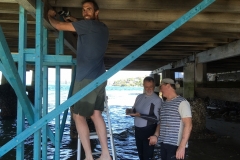 Chief chippie Ryan being supervised by Frank and Warwick